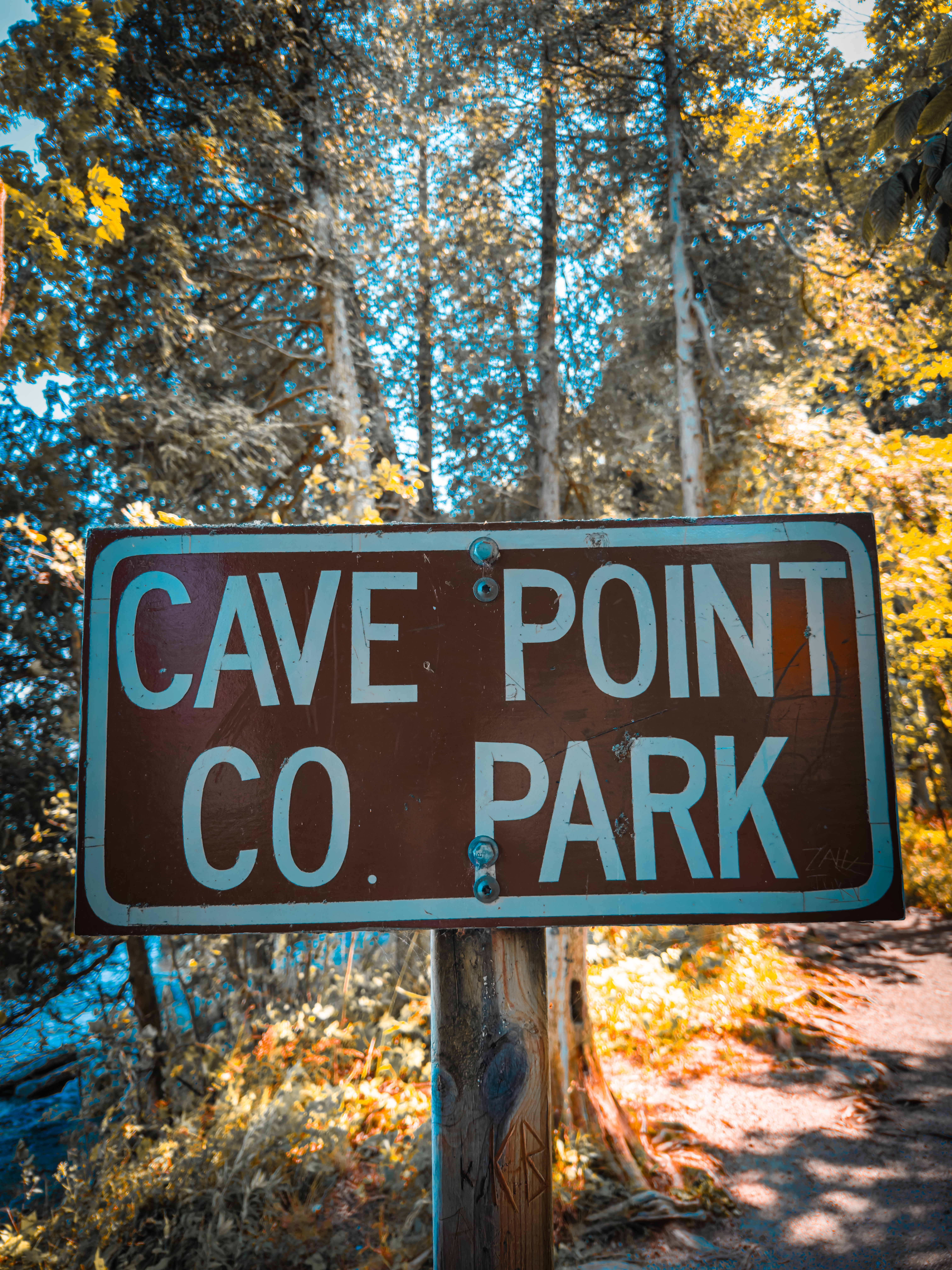 Cave Point sign